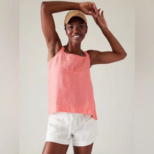 ATHLETA NWOT Voyager Linen Tank in Sunset Glow